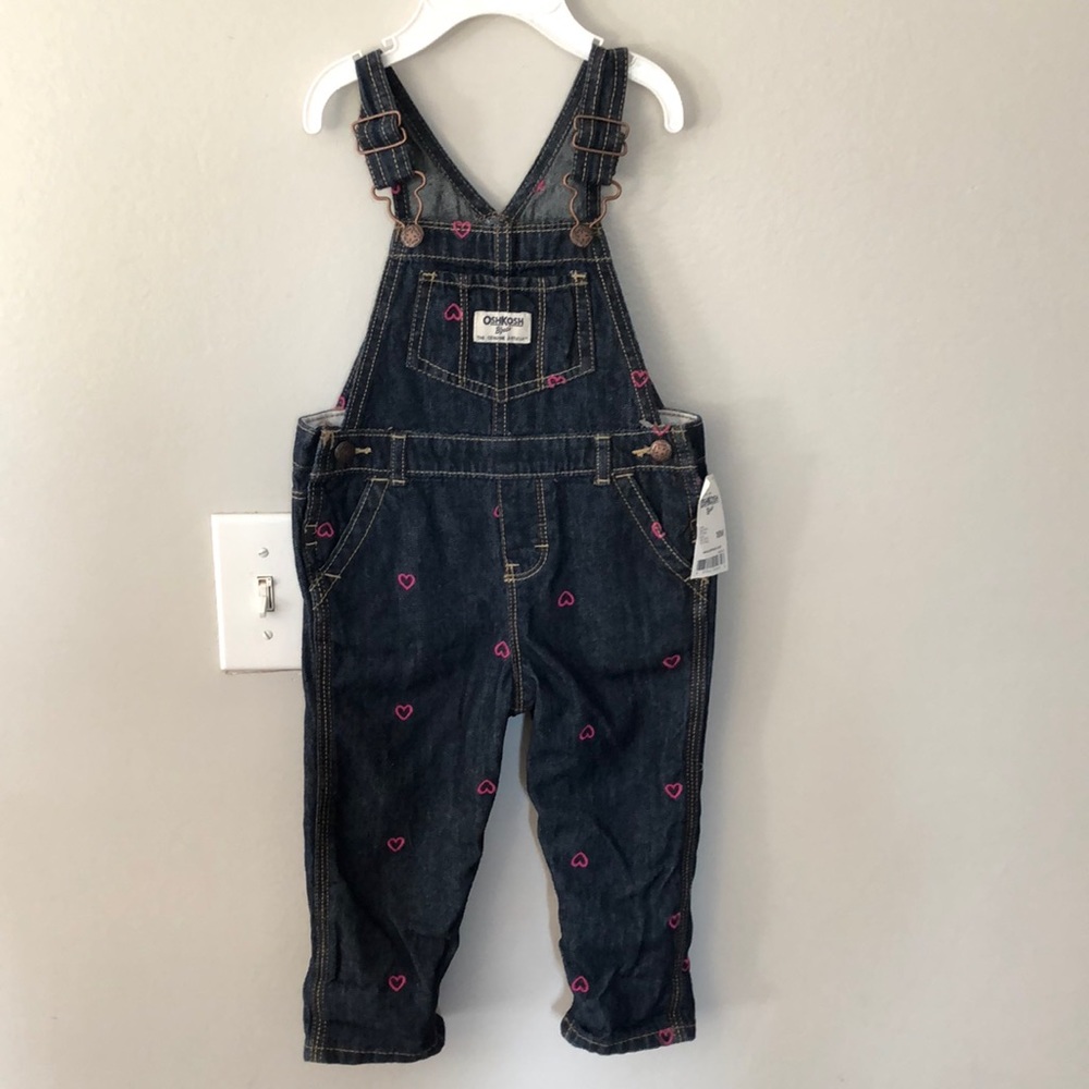 Osh kosh Denim Overalls with heart detail